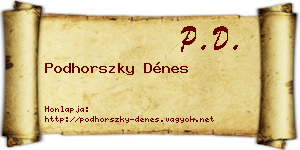Podhorszky Dénes névjegykártya