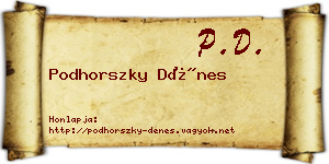 Podhorszky Dénes névjegykártya