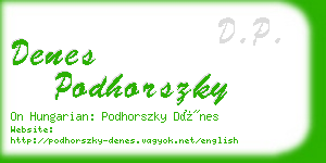 denes podhorszky business card